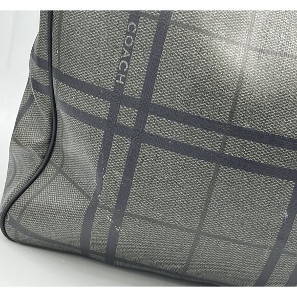 COACH‎ F71072 Gray Black Tattersall Metropolitan Tote Messenger Briefcase Bag - Picture 9 of 14